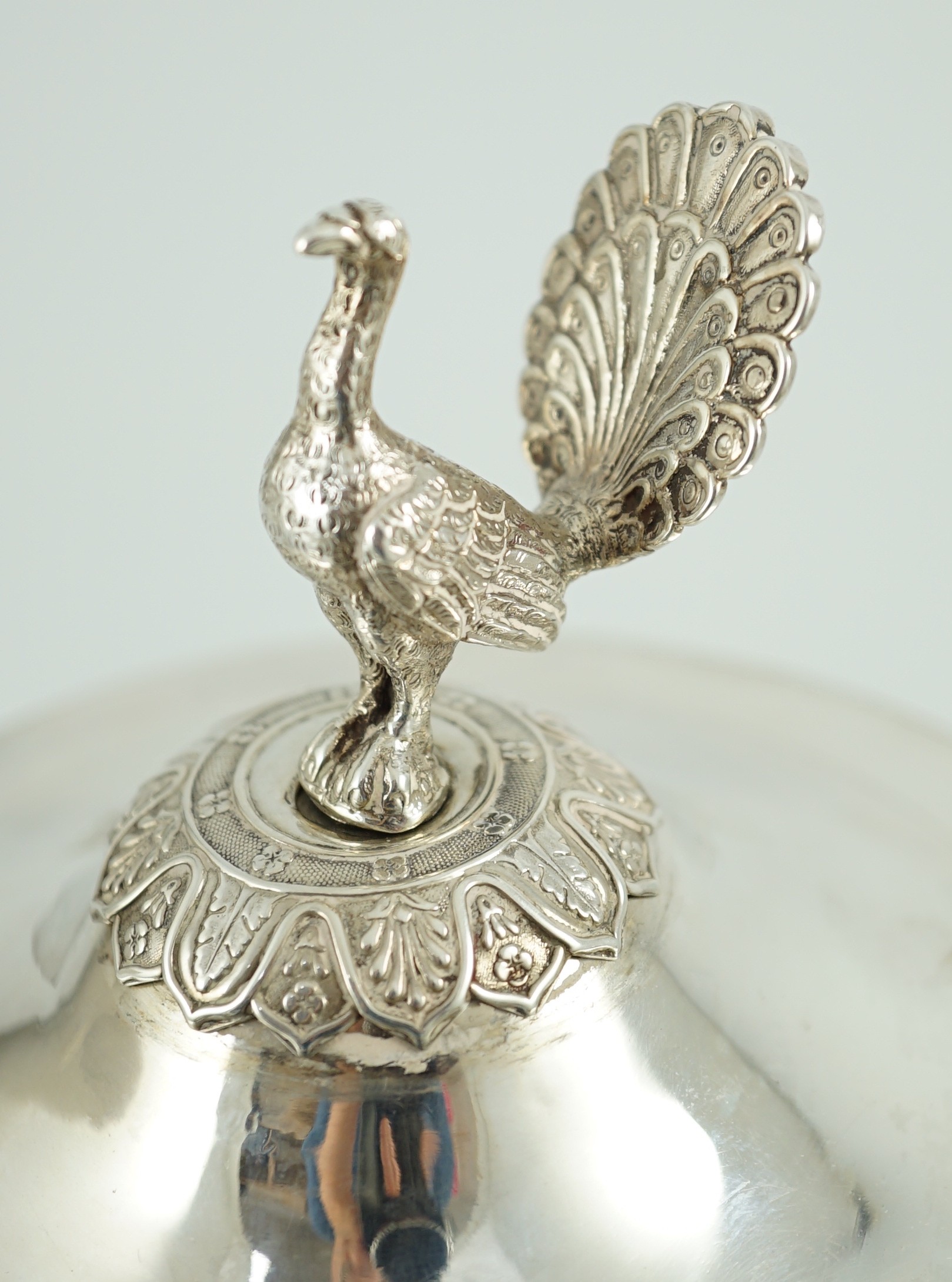 A 19th century ornate French pierced silver two handled urn shaped vase and cover